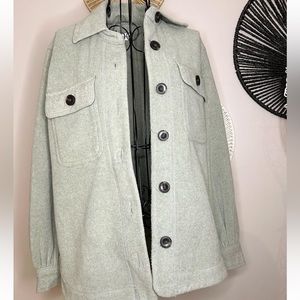 Light green button down jacket